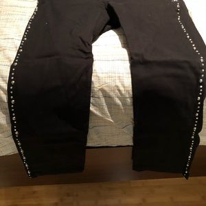 Black embellished jeans